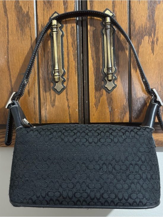 Source Unknown Handbags - Black Canvas Mini Hobo Shoulder Bag Purse Silver Hardware Y2K Vintage